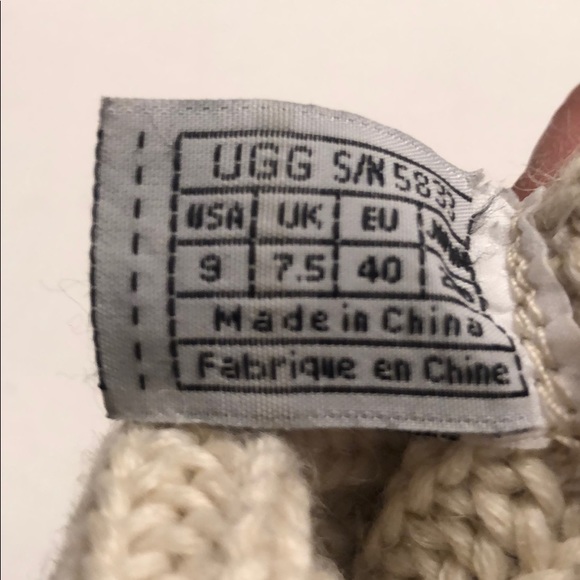 UGG cream sweater material winter boots size 9 - Picture 5 of 5